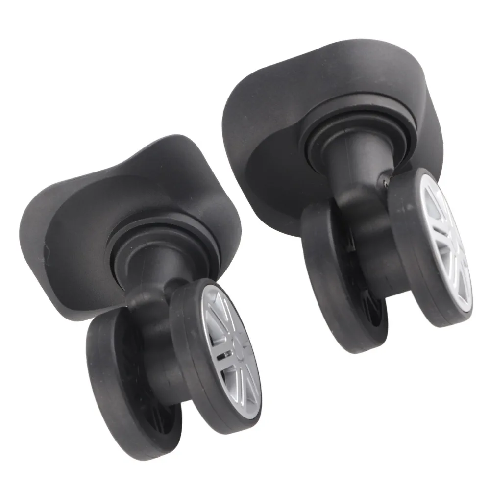 

1 Pair Durable Mute Luggage Wheels Double Row 360° Rotation Suitcase Wheels Black Luggage Caster Wheels Travel Box Repair