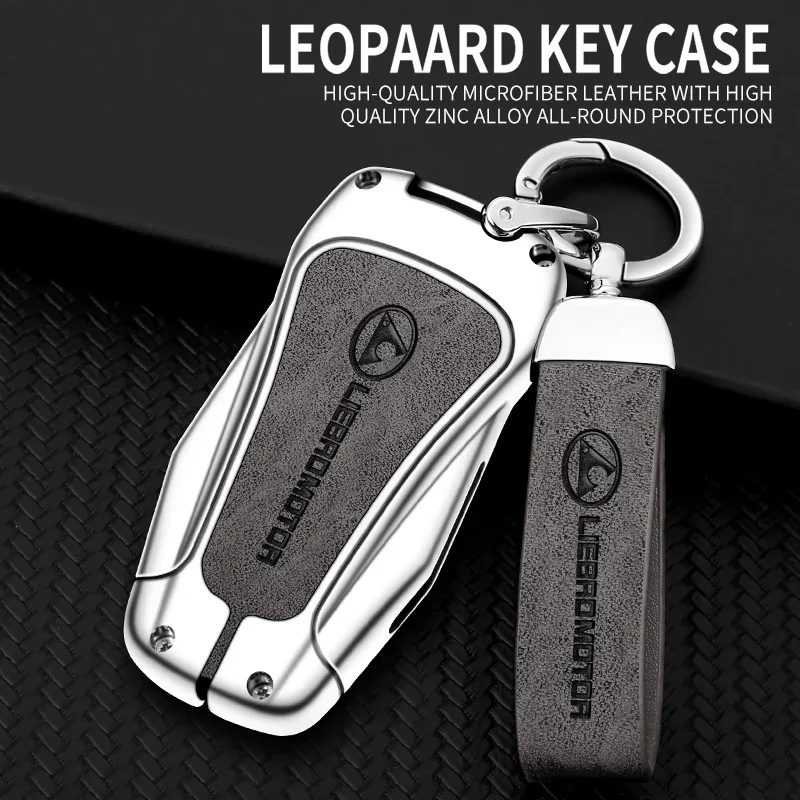 Zinc alloy car remote control key cover high-end car key protective cover with Keychain suitable for Leopaard CS10, CS9 series
