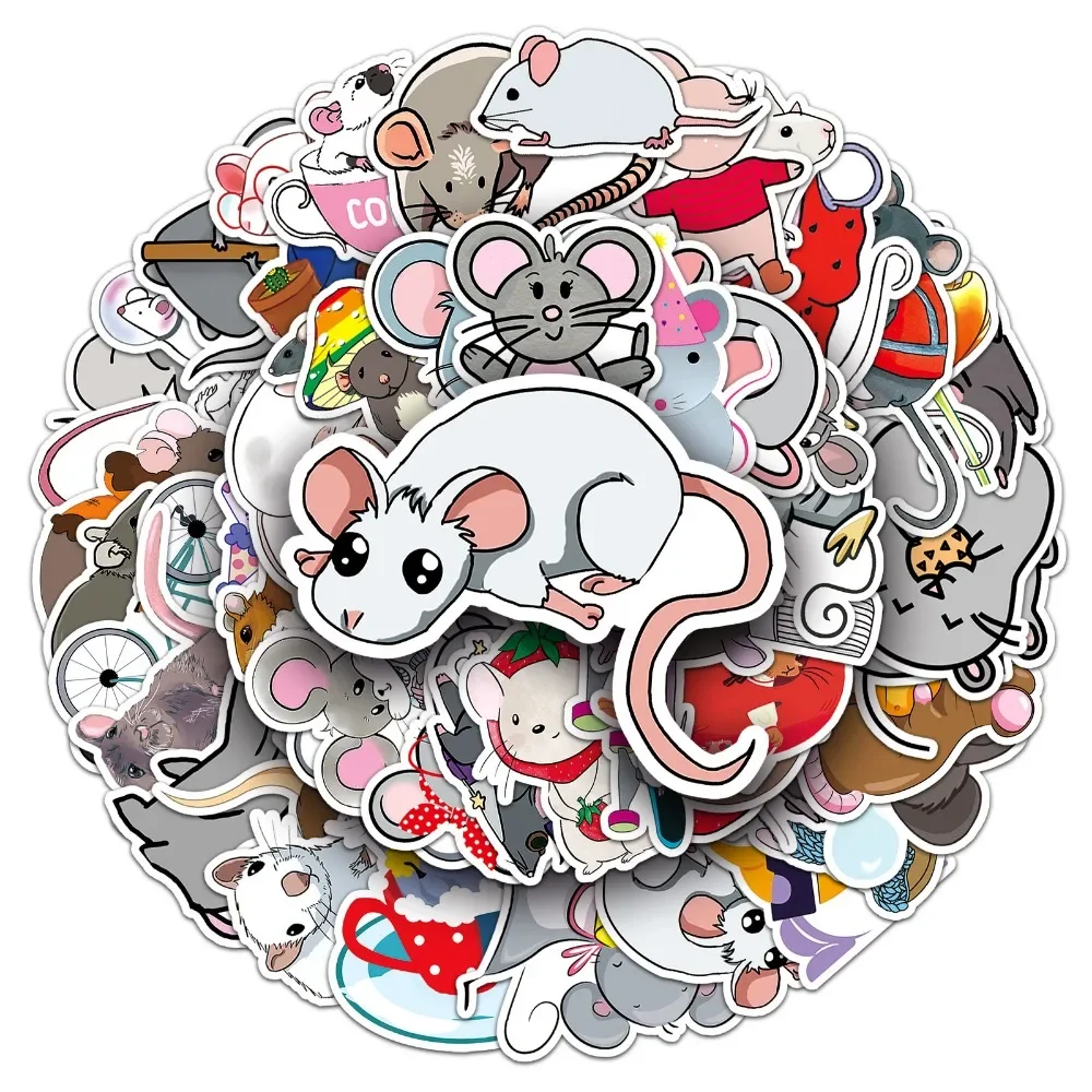 10/50Pcs Cute Cartoon Mouse Stickers Waterproof Decal Skateboard Guitar Scrapbook Luggage Graffiti Cartoon Kids Sticker Toys