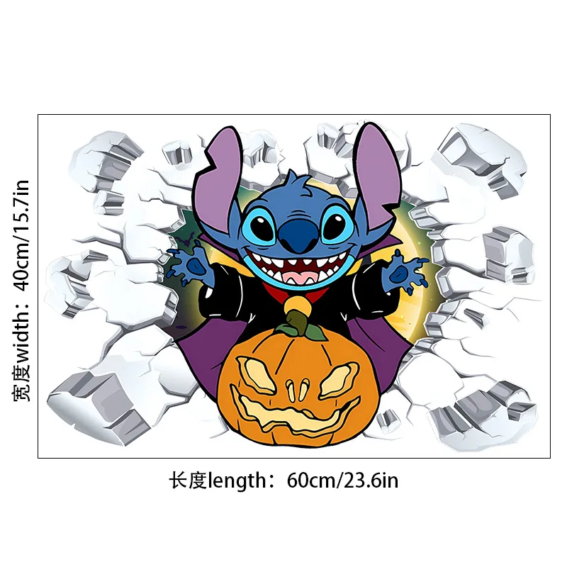 Halloween Stitch Cartoon Anime Stickers Decoration Children's Room Bedroom Self-adhesive Wall Stickers Window Stickers Wholesale