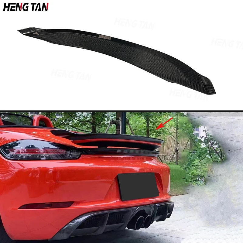 

Dry Carbon Fiber Car Rear Trunk Spoiler Rear Wing Tail Wing Parts For Porsche 718 Boxster Base S Coupe 2016-2020 Body kit