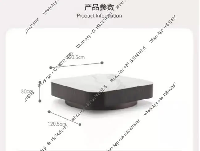 Italian marble living room coffee table modern light luxury and generous designer model room gray and white small apartment roun