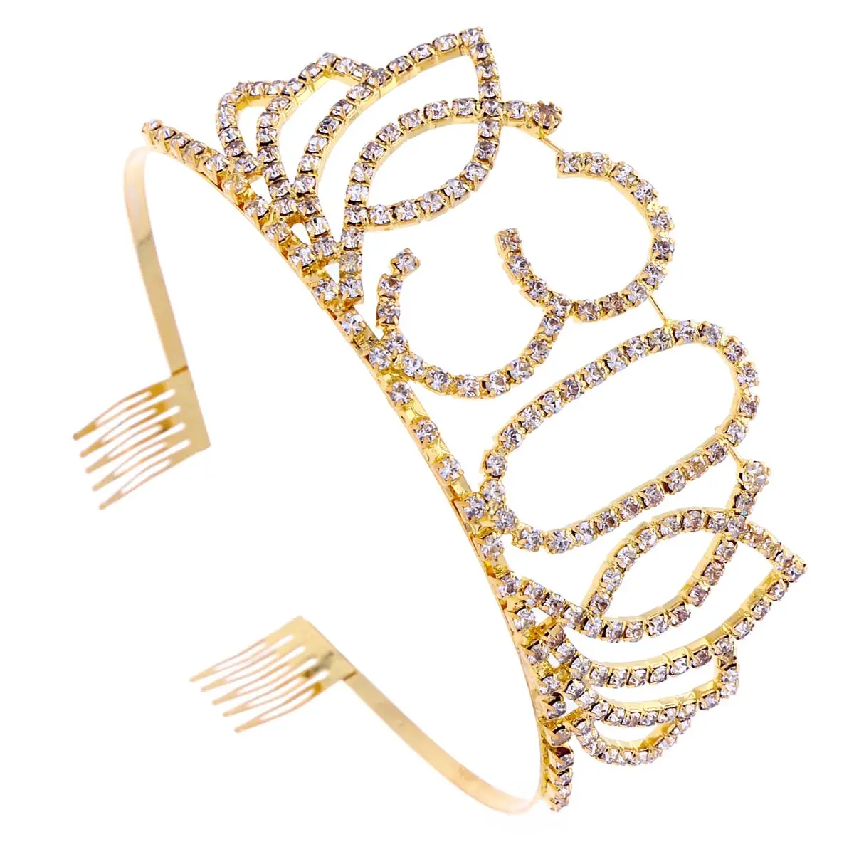 

Birthday Crown Adult Gold Fairy Tiara Headband 30th Decorations Queen Headgear