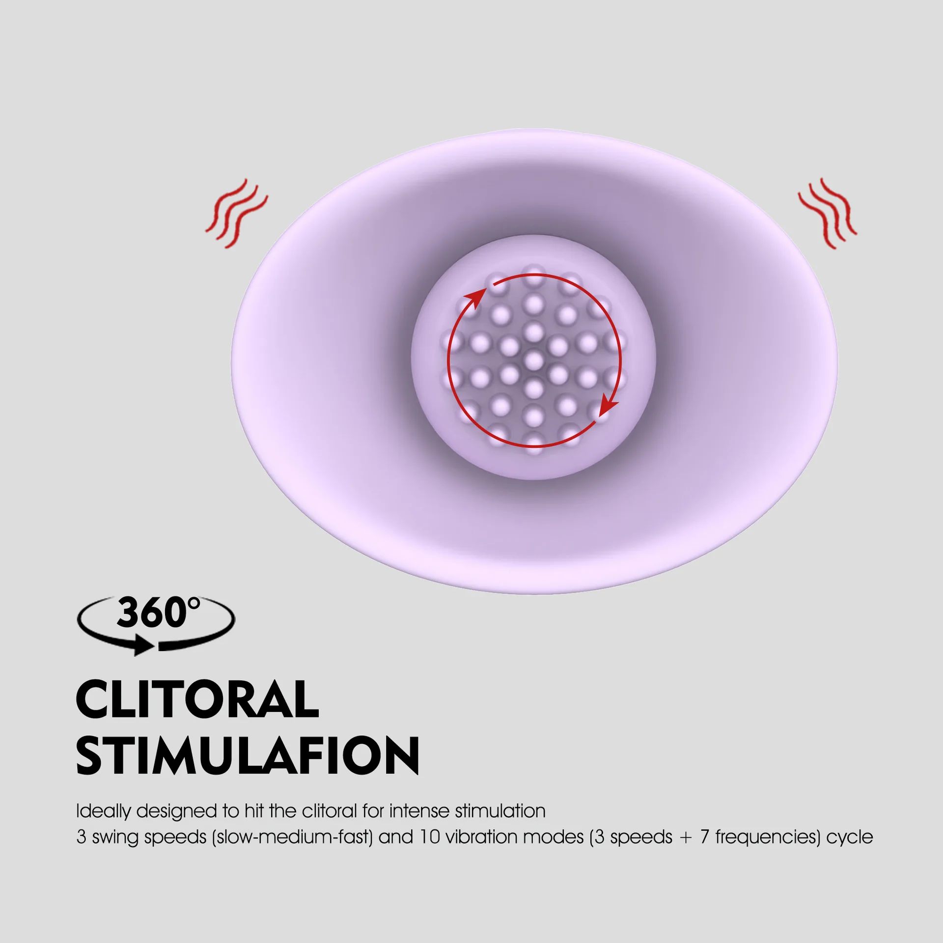 New Clitoral Stimulator Lightweight Portable Small Mushroom Silicone Rotating Massager Vibrator
