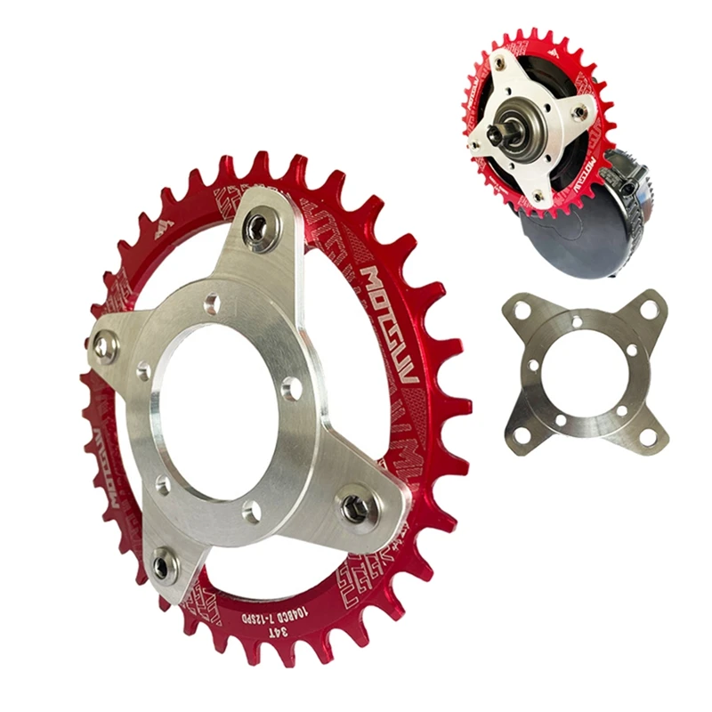 MOTSUV E-Bike Crankset 104BCD Chainring Adapter Kit For Bafang Mid Drive Motor BBS01 BBS02 Bicycle Conversions Parts