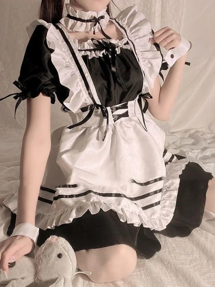 CP5XL Maid Lolita Chemise Cosplay Role Playing Costumes For Party Club Stage Apparel Bow Ties Ball Gowns Waitress Uniform Plus