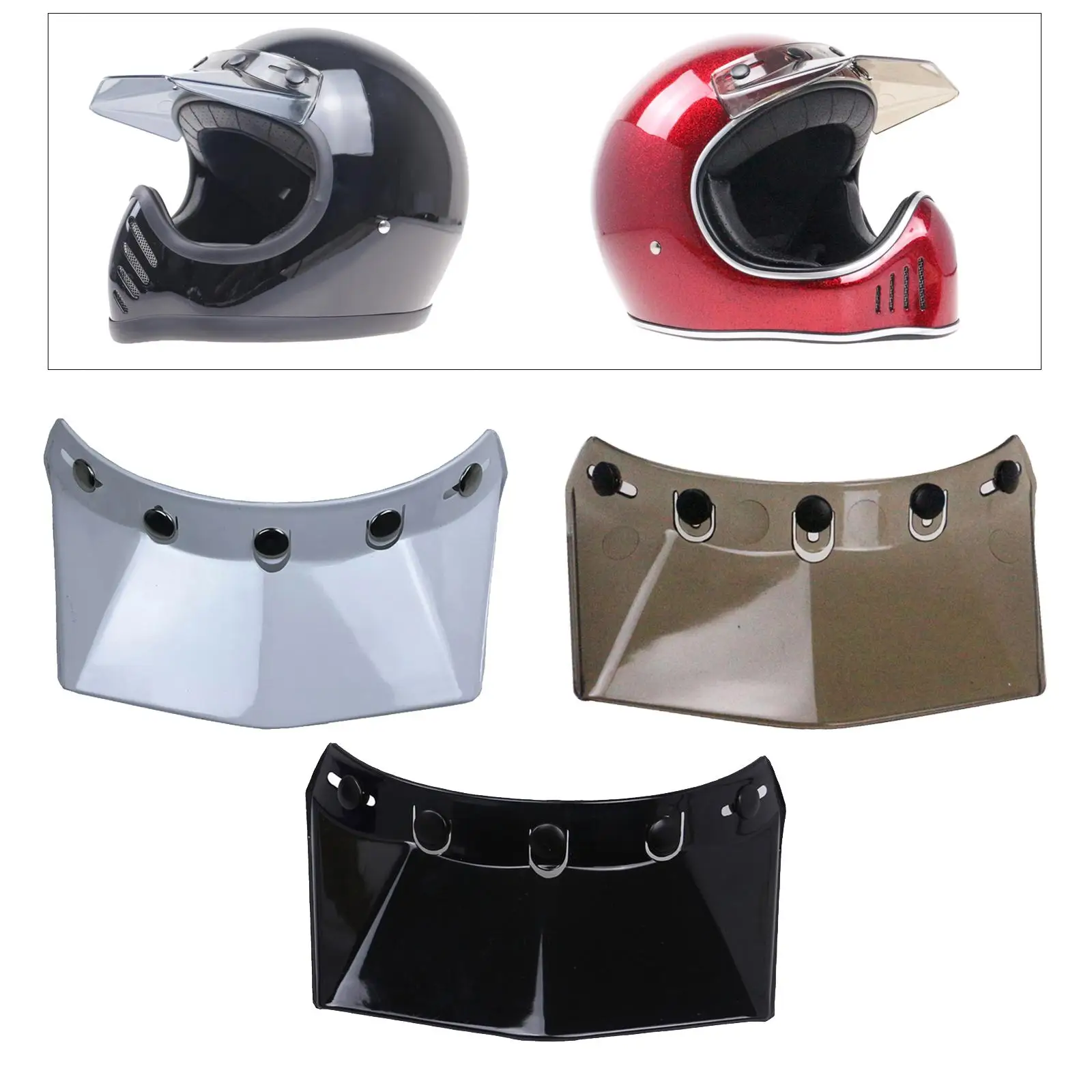 

Motorbike 5-Snap Peak for Motorcycle Helmet Open Face Decoration