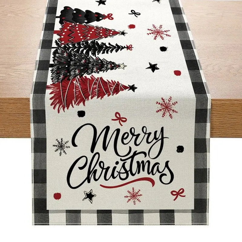 VIKAMA Pastel Tree Ginger Table Runner, 6 Designs, Decorative Dresser Scarf for Kitchen Dining Holiday Party