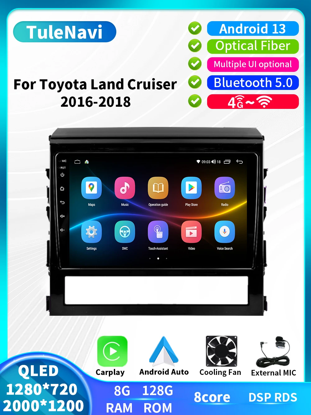 

For Toyota Land Cruiser 2016 2017 2018 Car Radio Auto Multimedia Video Player GPS Navigation Carplay Head Unit