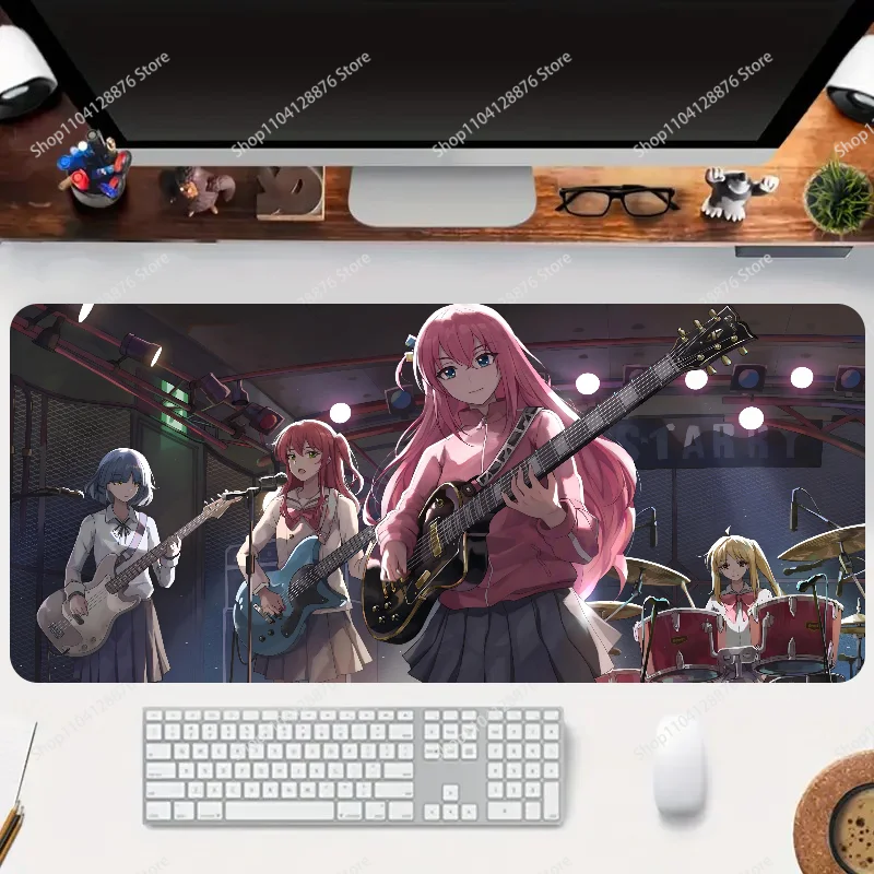 Popular Cute Anime Bocchi The Rock Non-slip Mouse Pad Suitable For Office Computers Laptops E-sports Game Desk Mats XXL Keyboard