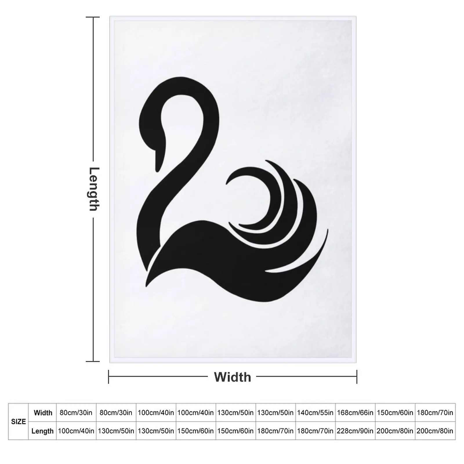Black Swan Symbol Throw Blanket