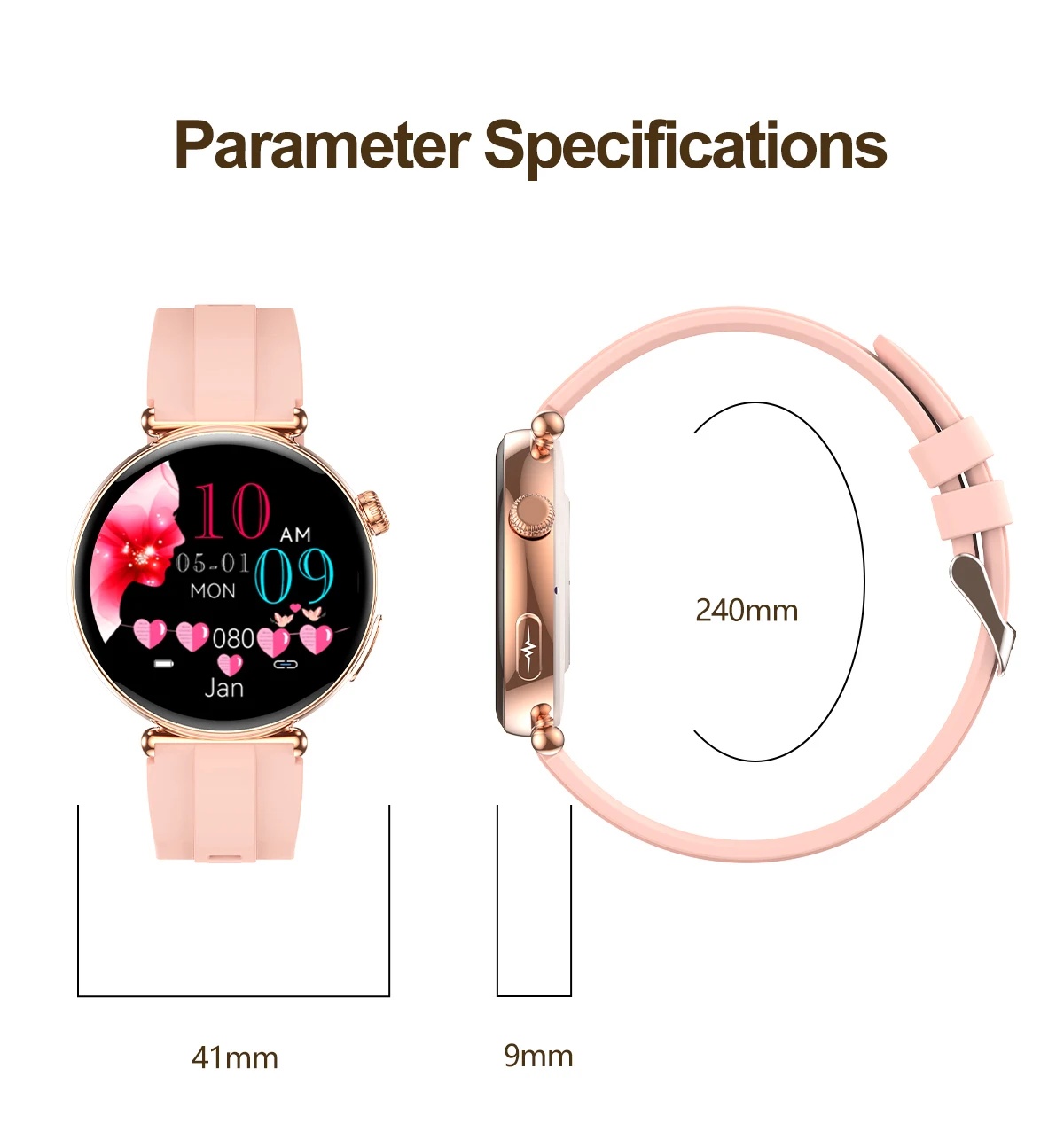 Luxus-Diamant-Smartwatch für Damen, 1,32 Zoll AMOLED-Bildschirm, Herzfrequenz- und Blutdruckmessung, Gesundheitsmonitor, IP68 wasserdicht, Sportuhr – Detail 32