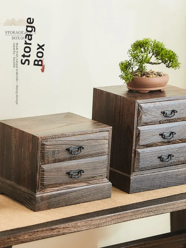 

Real Wood Desktop Jewelry Storage Box with Hidden Carents Der Cosmetic Organizer Furniture Bede Table