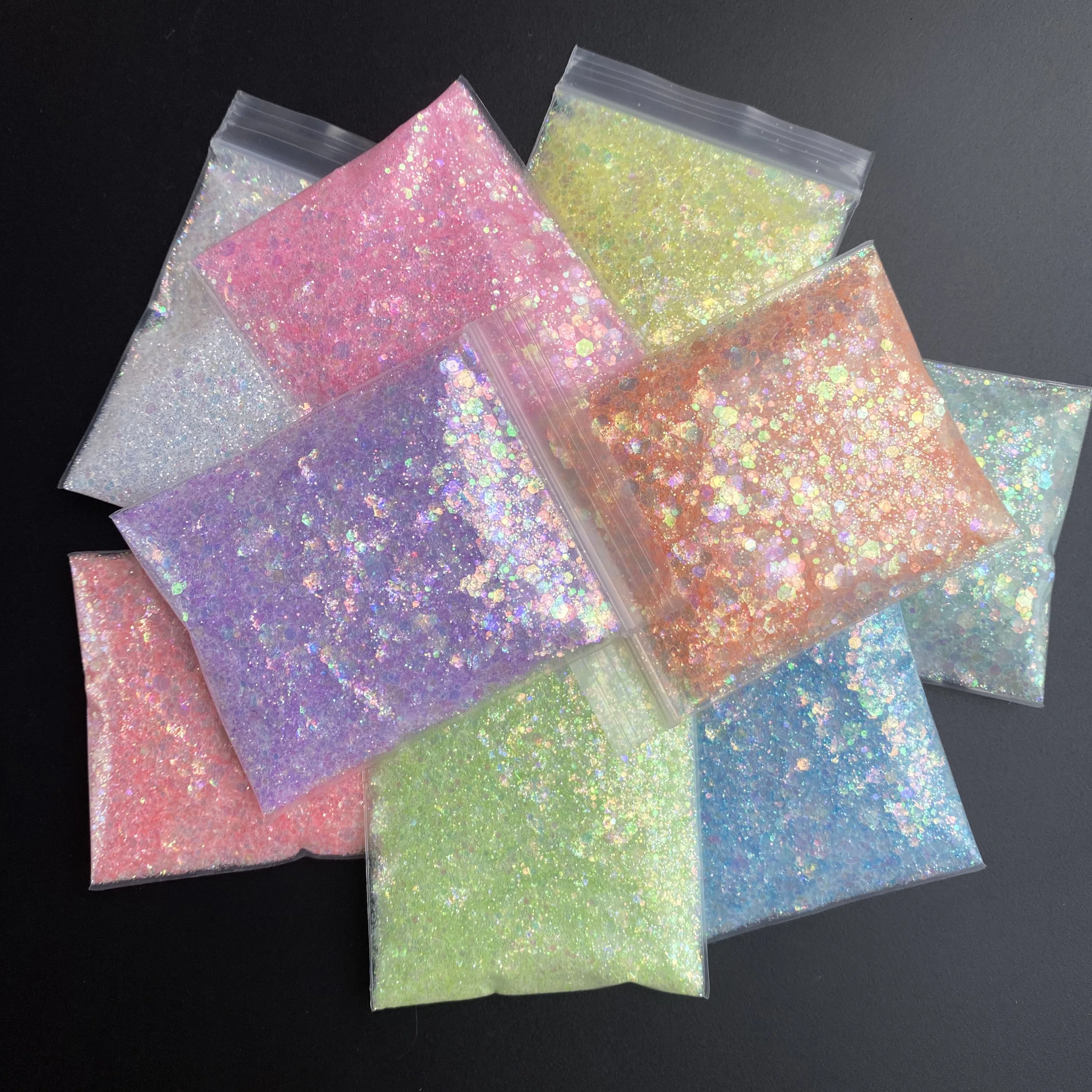 10 G/zak Neon Zeemeermin Vlokken Poeder Iriserende Hexagon Nail Art Glitter Pailletten Voor Festival Decoratie