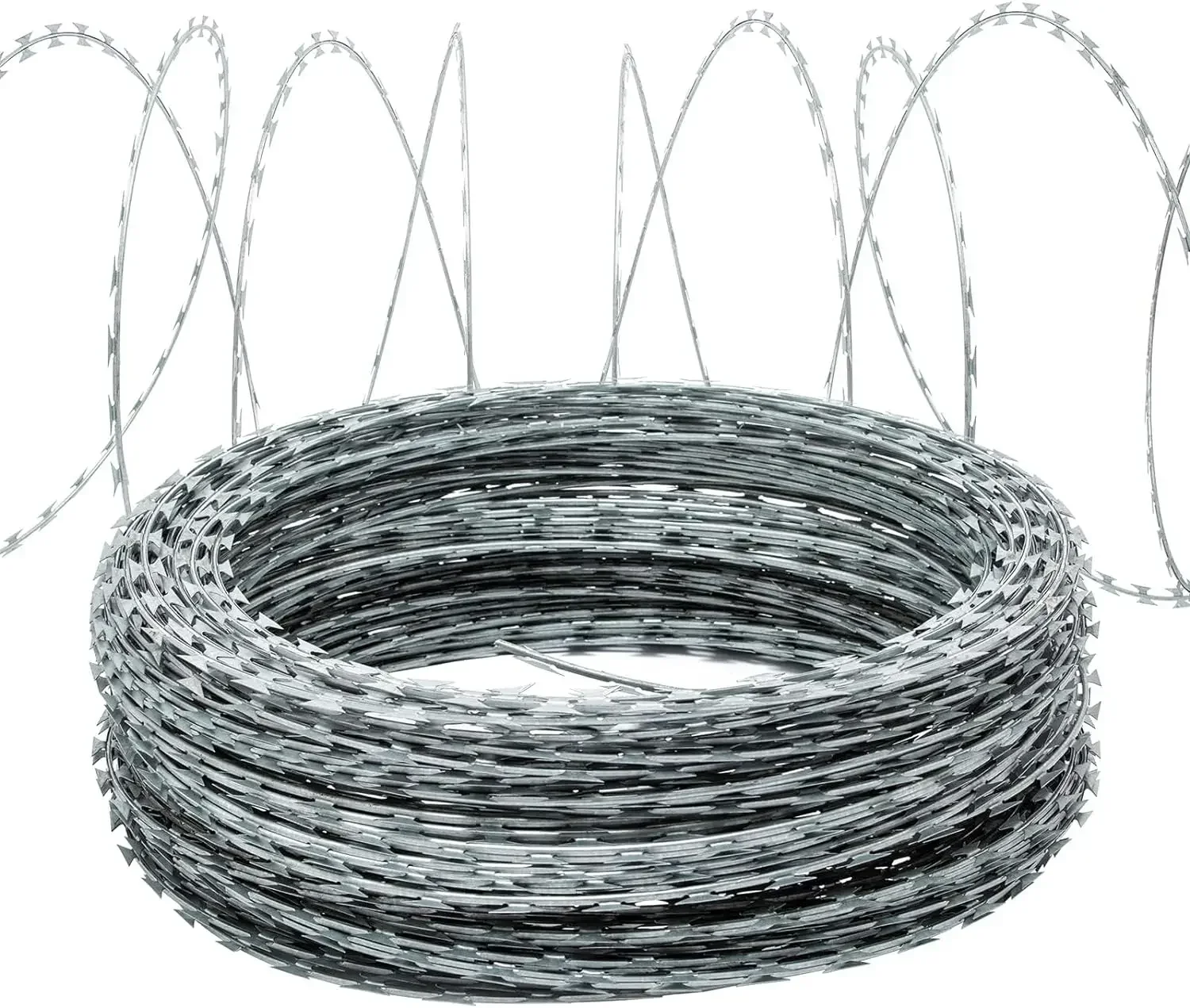 Razor Wire 150FT  Wire Fence Stretched Ribbon Barbed Wire Coils High Protection