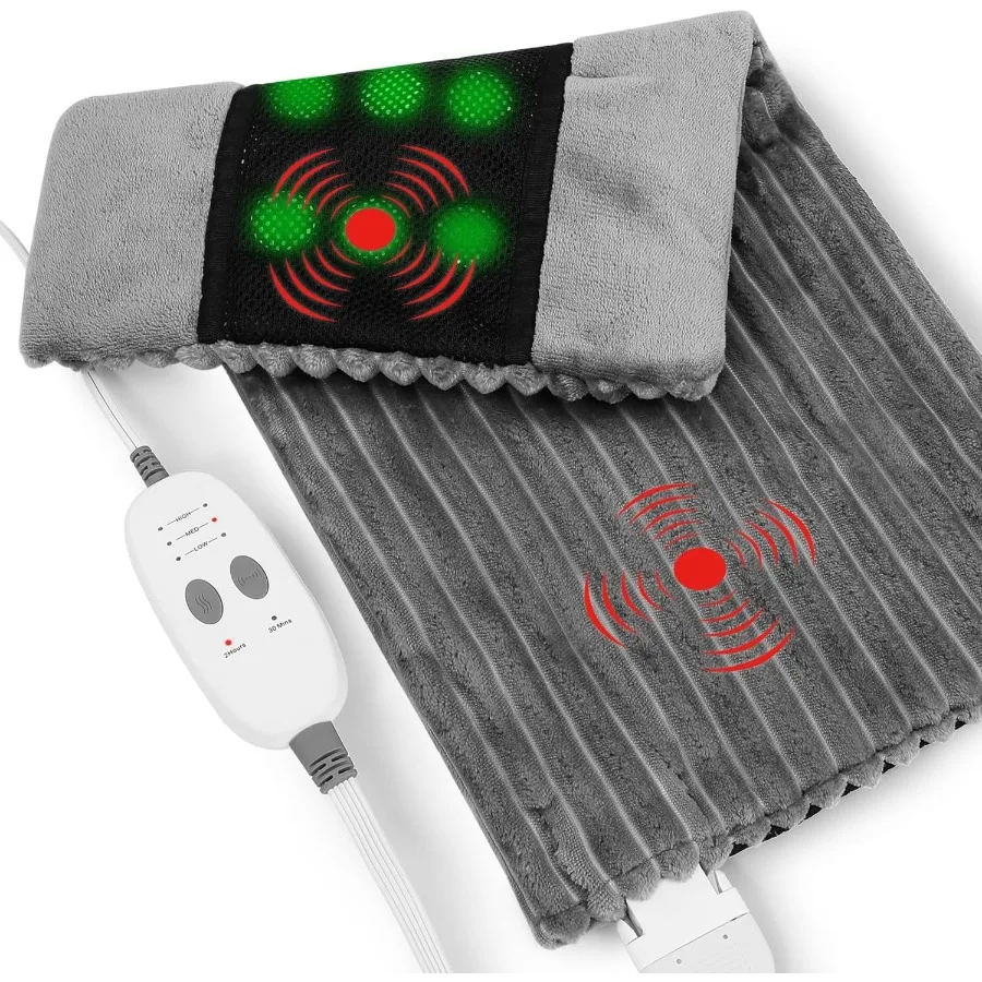 

Dowin Far Infrared Heating Pad - Natural Jade Vibrating Massaging Weighted Heating Pad for Neck and Shoulders Electric Heat Pad