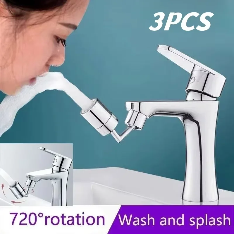 720° Universal Rotating Faucet Aerator Splash Proof Water Saving Extender ABS Bathroom Sink Nozzle Adapter Multi-D
