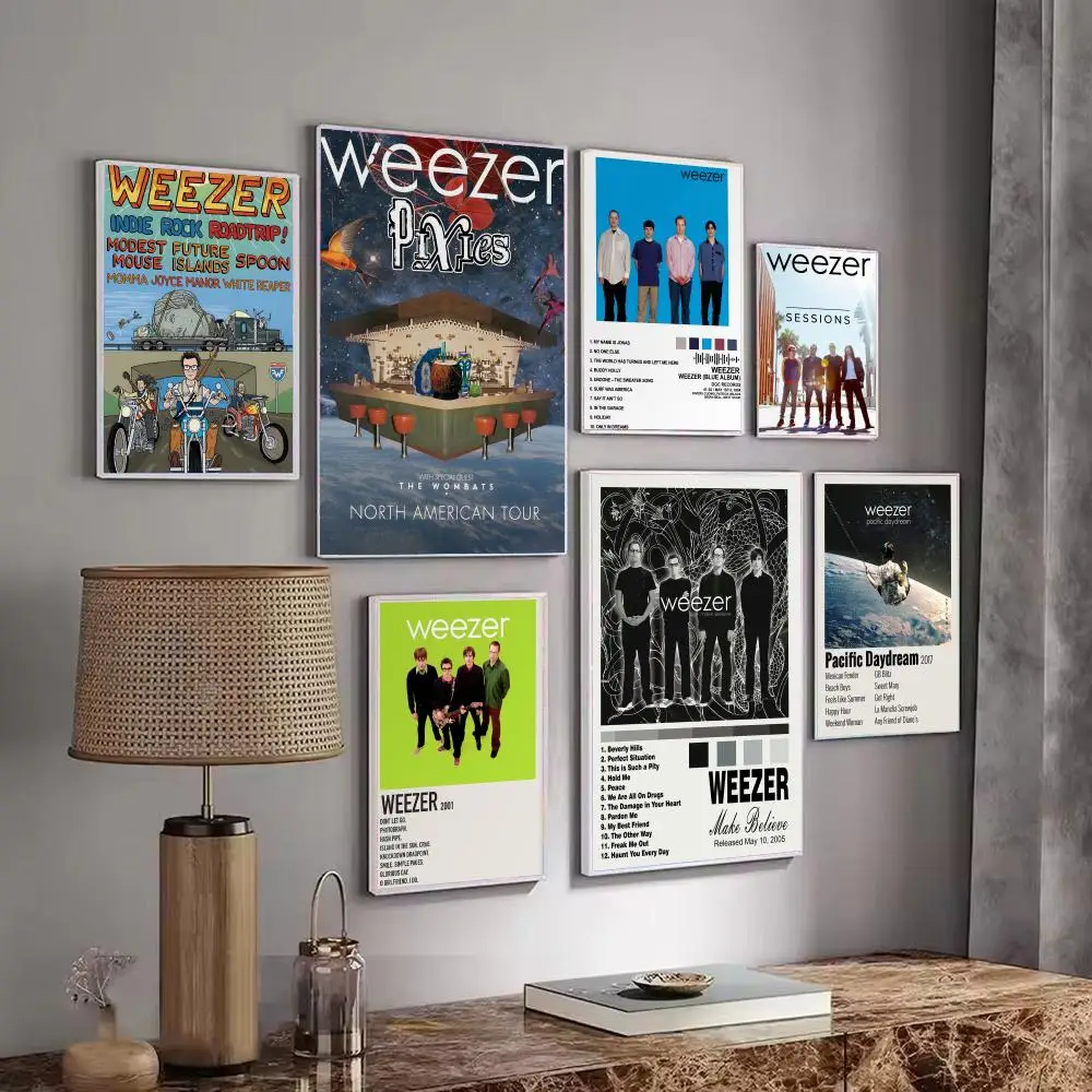 Rock Band Album W-Weezer Poster Decorative Wall Art Stickers Mural Photo Print for Home Living Room Hallway Decor