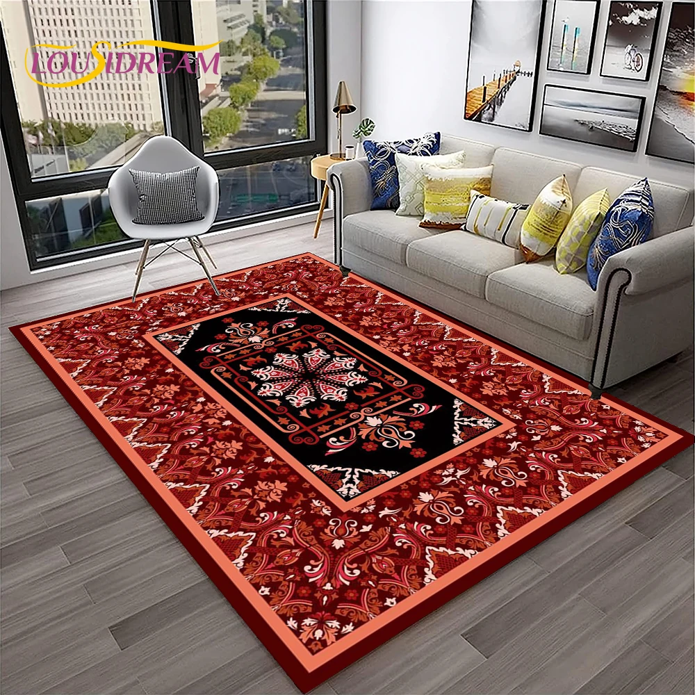 Turkey Bohemian Persian Flower Carpet Rug for Home Living Room Bedroom Sofa Doormat Kitchen Decor,Area Rug Non-slip Floor Mat