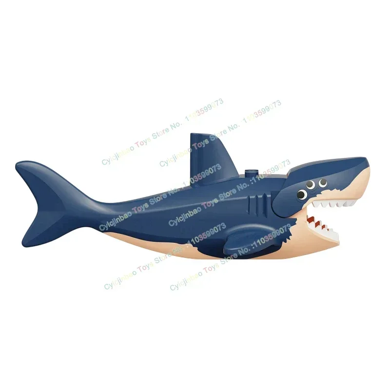 新しいサメブルーグレー色の雪の怪物漫画アニメミニビルディングブロックフィギュアモデルアクセサリーおもちゃクリエイティブ装飾ギフト