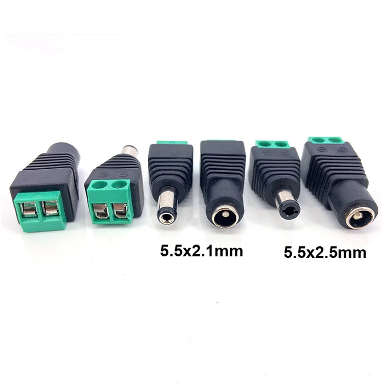 DC Female Male DC Connector 5.5 x 2.1MM 5.5*2.5MM 3.5*1.35MM Power Jack Adapter Plug Led Strip Light