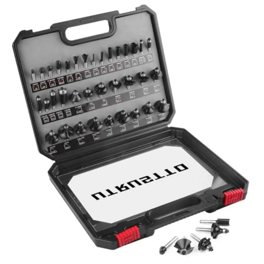 

Router Bits 1/4 Inch Shank 35 Pieces Tungsten Carbide 1/4" Router Bit Set for Professional and Beginners Carpenter