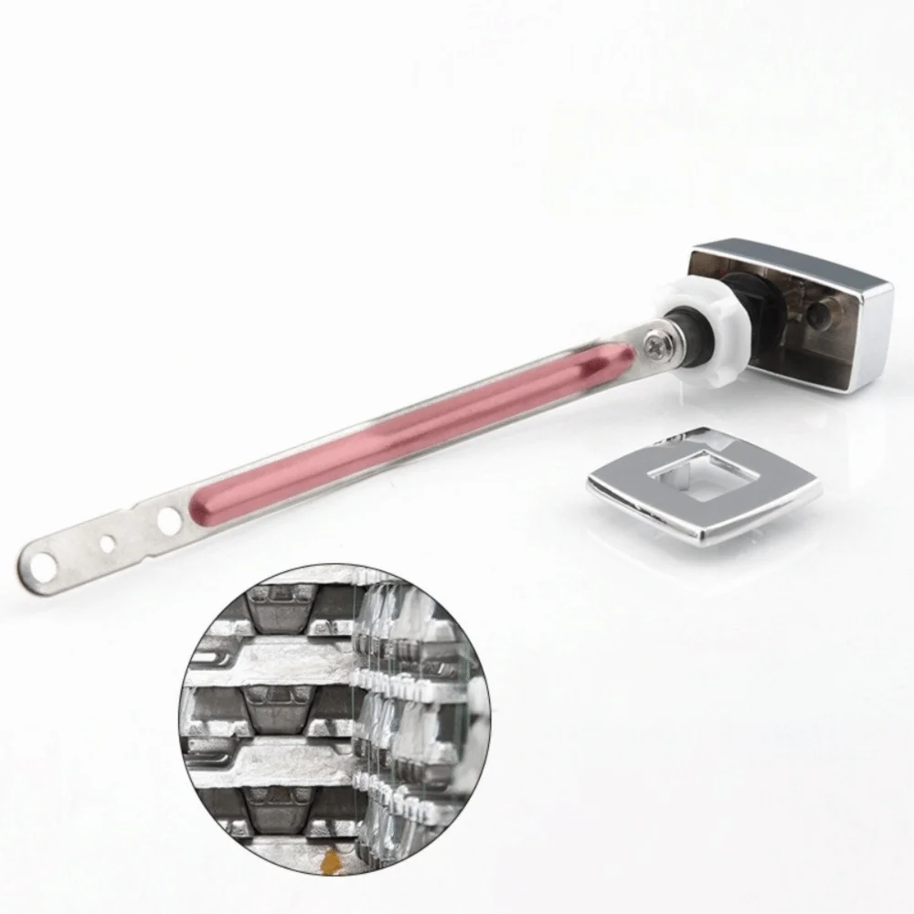 Side Mount Toilet Flush Handle Stainless Steel Pull Rod Water Tank Side Handle Toilet Tank Handle Plumbing Replacement