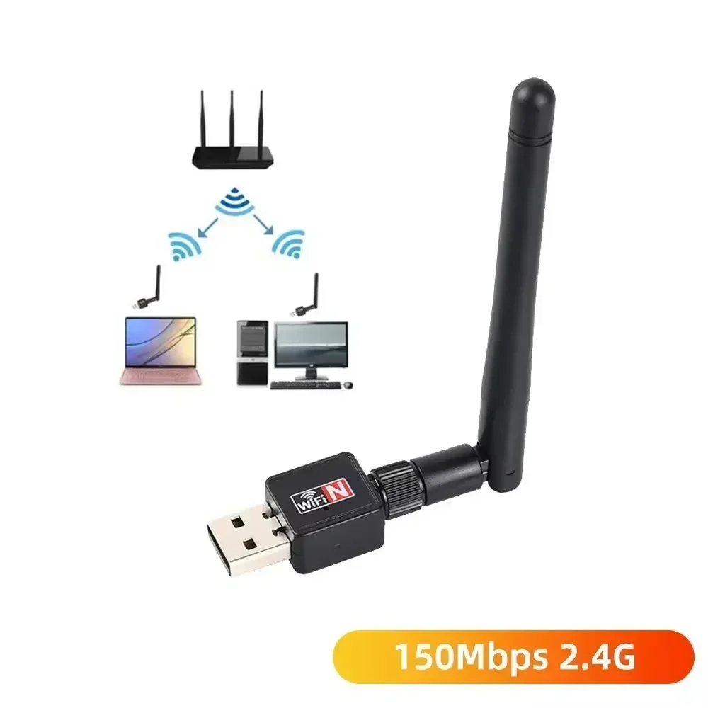 

150Mbps USB WiFi Adapter 2.4GHz 802.11n/g/b Wireless Network Card Ethernet USB Dongle LAN PC WiFi Receiver