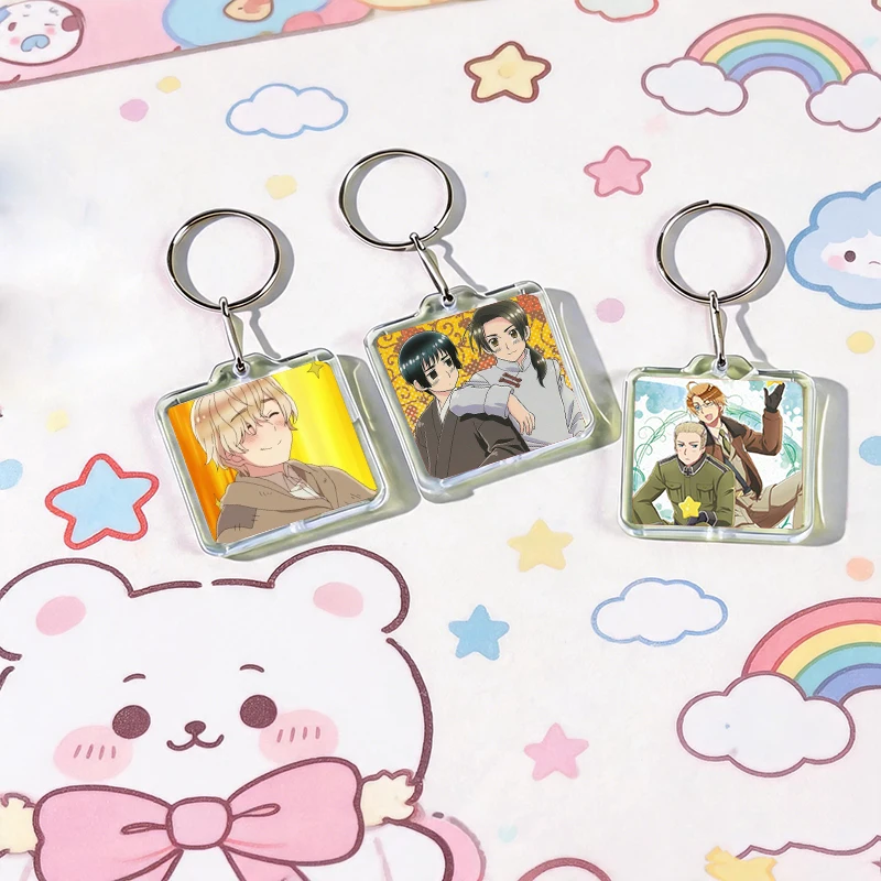 Anime Hetalia World Stars Acrylic Keychain Handmade Hanging Ornaments Clothes Backpack Decoration Accessories Gifts with Friends