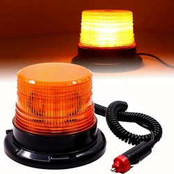 Luz LED estroboscópica Circular para coche, lámpara de señal intermitente LED, luces de emergencia de policía de techo magnético, iluminación de advertencia portátil de 12 ~ 24V