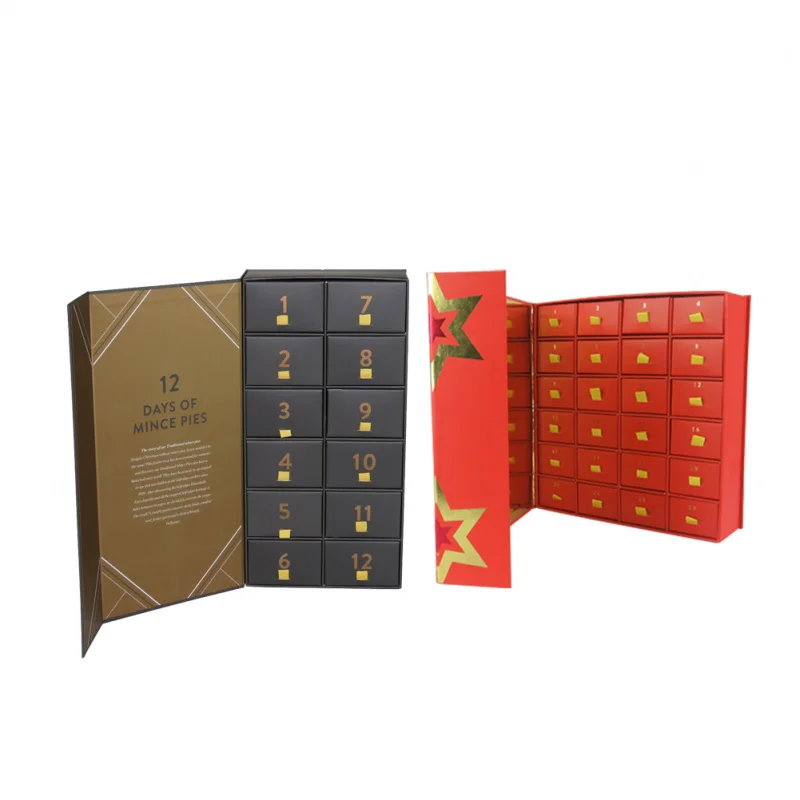 2025customized.custom advent calendar kalender calendario box 2023 crackers bon bon food packaging