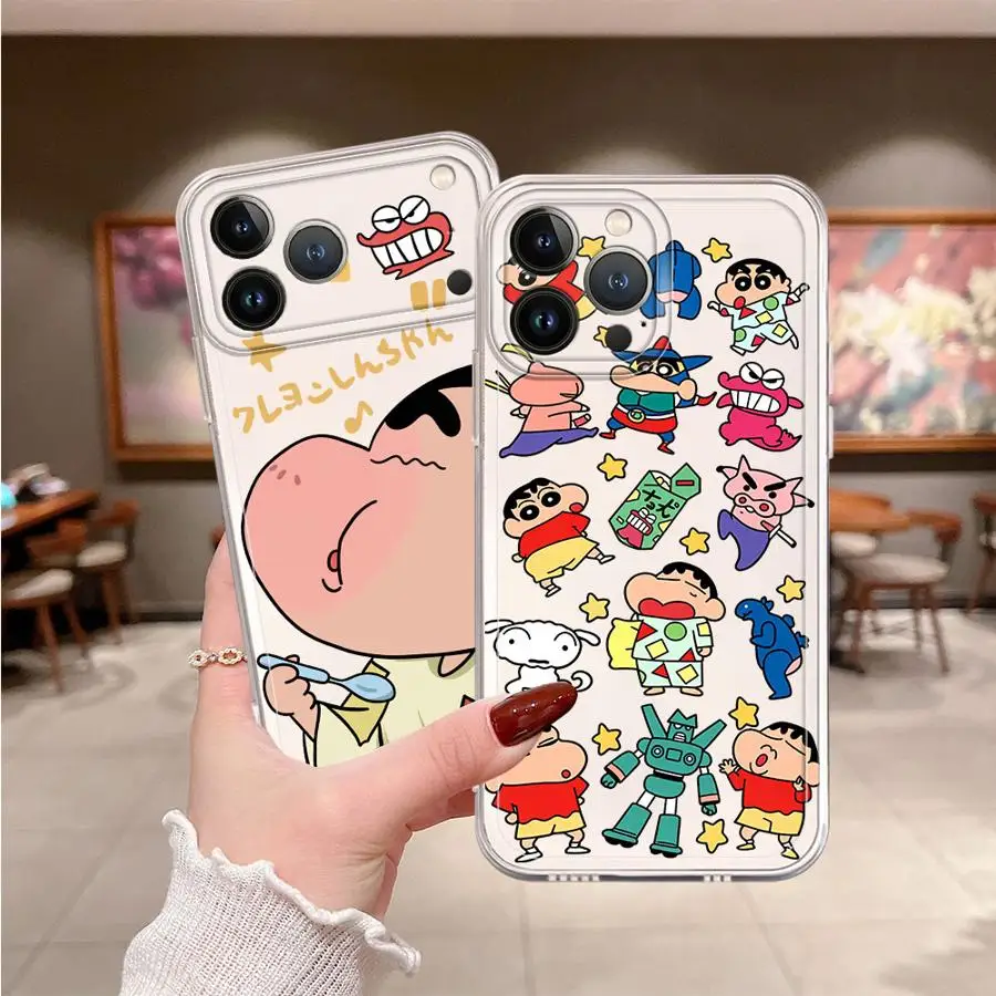 Funda Protectora para Teléfono con Diseño de Shin-chan, para iPhone 17 Pro Max, 12 Mini, Air 16, XS Max, 15, 14 Plus, XR, 17e, 11, 13 Pro
