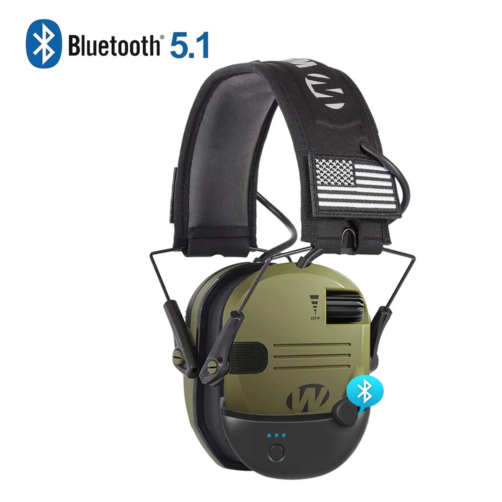 Wireless BT 5.1 Electronic Anti-noise Shooting Headset Tactical Hunting Earmuffs Hands-Free Calling Hearing Protection Headset