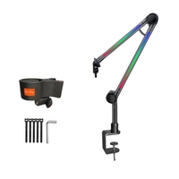 RGB Microphone Arm Stand,Mic Arm With RGB Light,Rotatable Suspension Boom Scissor Stand For Gaming Streaming-HDL