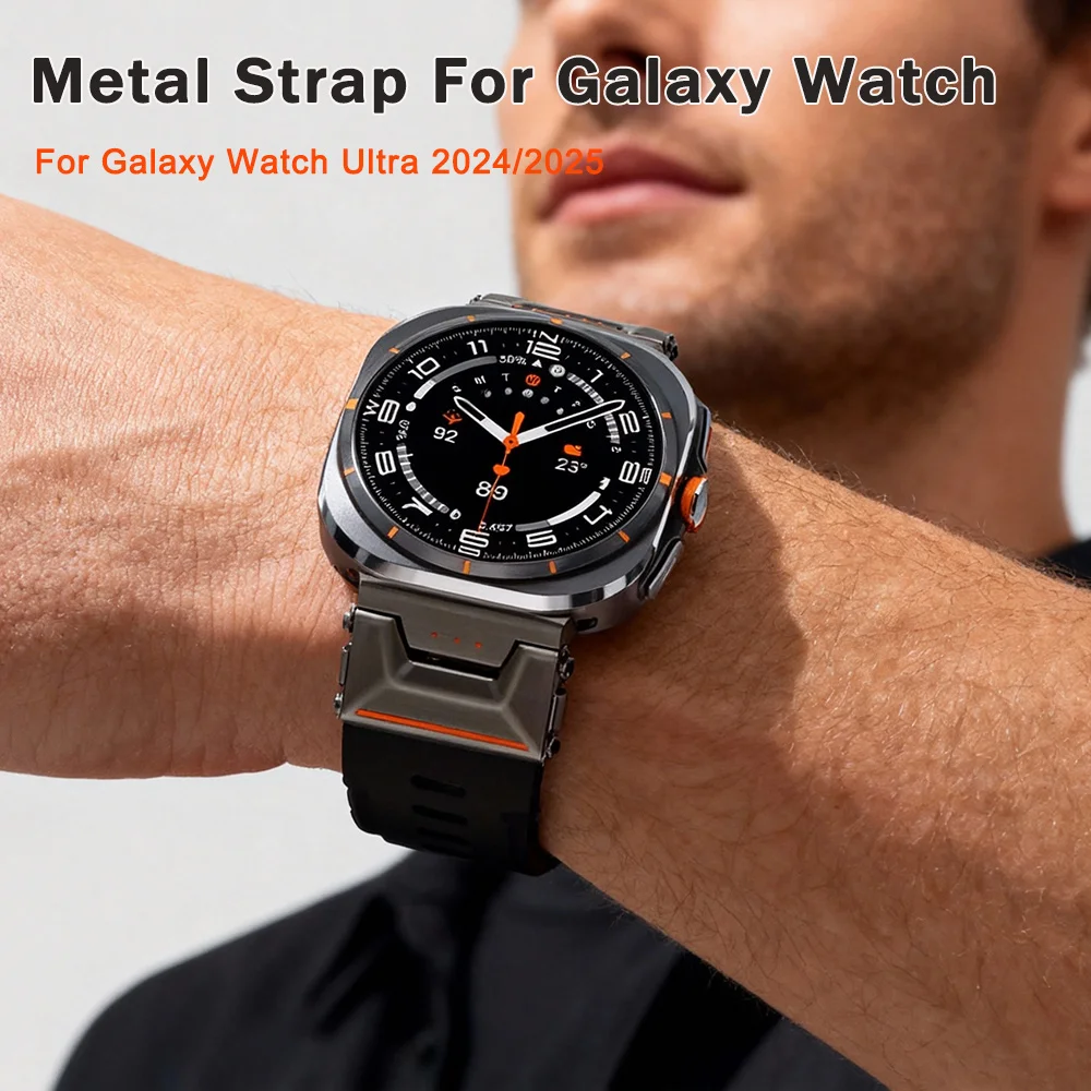 حزام سيليكون مطاطي لساعة سامسونج جالاكسي الترا 47 ملم سوار رياضي فاخر للرجال جالاكسي الترا 2025 بدون فجوات سوار نهاية منحني #1