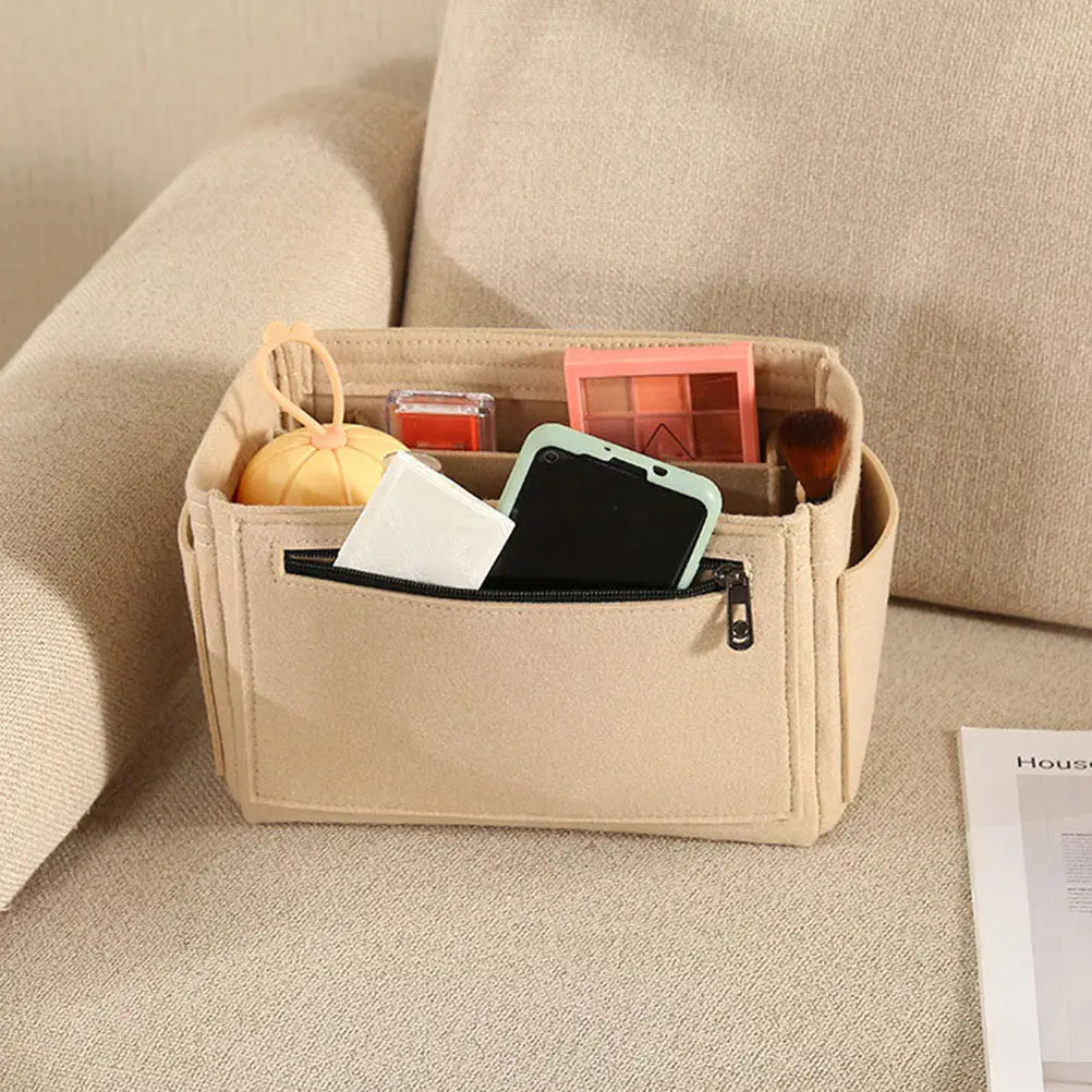 

1 шт. Простая войлочная косметичка-органайзер высокого качества с большим внутренним пространством, гладкой молнией, женская сумка для туалетных принадлежностей