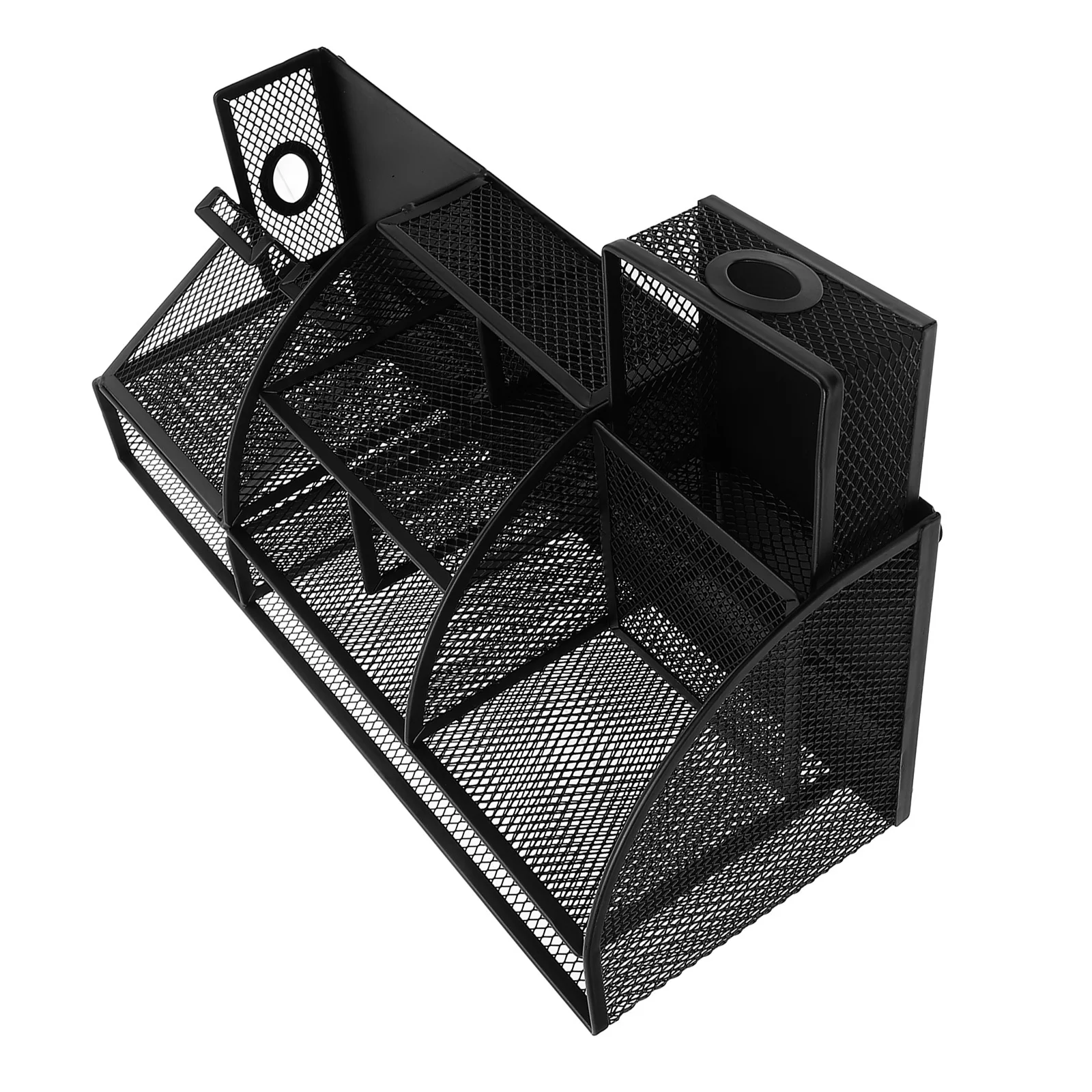 Iron Mesh Desktop Pen Holder Storage Box Compact Office Desk Organizer Stationery Organizer Multifunctional Storage Case