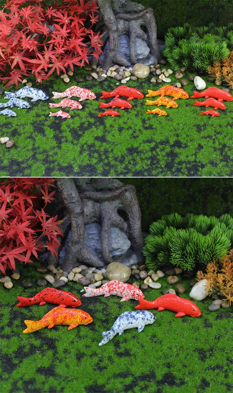 5 teile/satz Harz Koi Fisch Simulation Set - DIY Mikro-Landschaft, perfekte Puppenhaus Zubehör & unvergessliche Geschenk idee – Detail 7