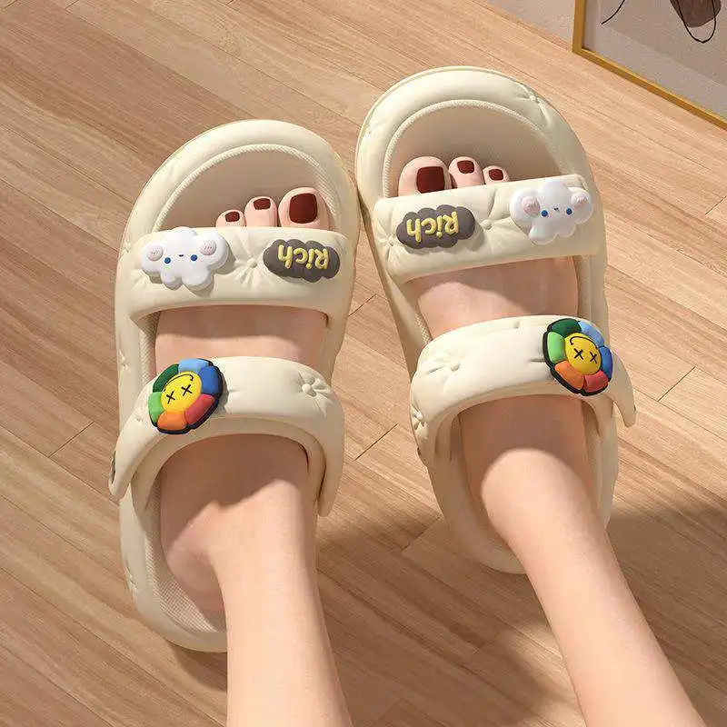 Super Soft Sole Girl Summer Slippers Bathroom Indoor Platform Home Cartoon Flip Flops Women Beach Slipper Sandals Slides Outdoor