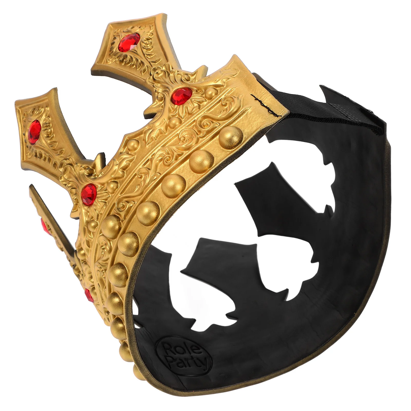 Rhinestone King Crown Adjustable Medieval Headdress For Men Boys Party Wedding Halloween Cosplay Costume Accessories
