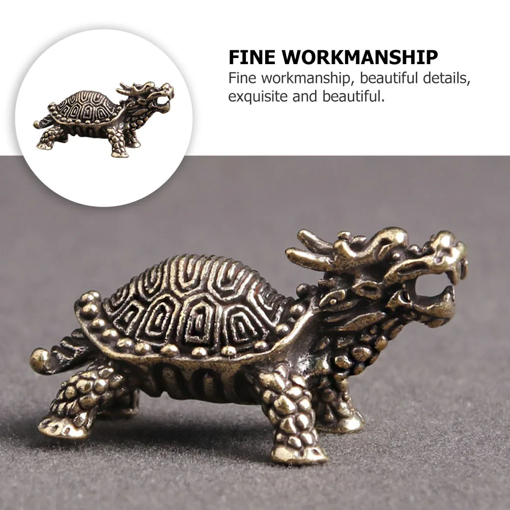 

2pcs Creative Animal Shape Keychain Pendant Brass Key Ring Hanging Ornament Decorative Car Keychain Cute Dragon Turtle Design