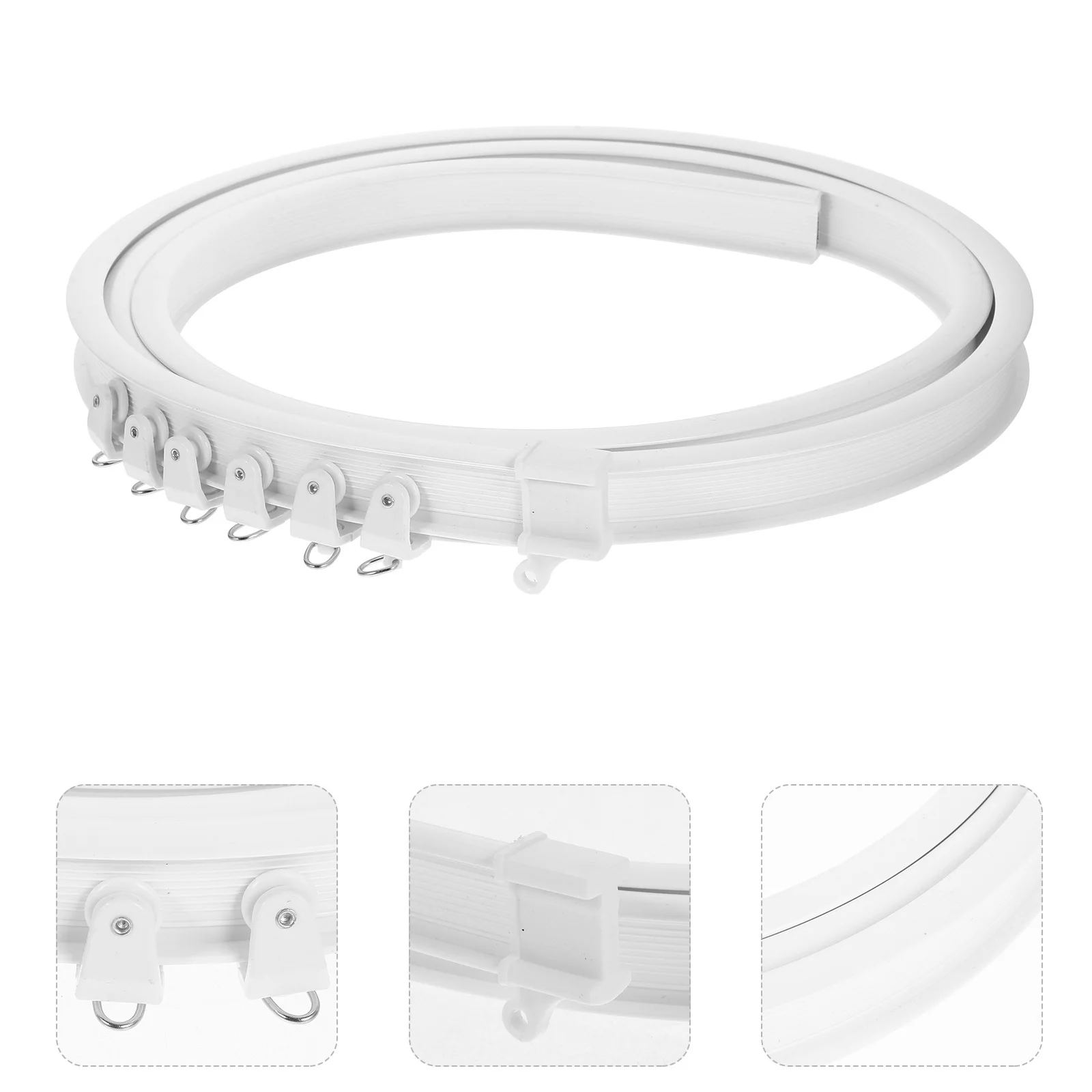 

1Set Ceiling Curtain Track Flexible Bendable Ceiling Mount Curtain Slider Track Kit for Bay Window Room Divider Noise Reduction