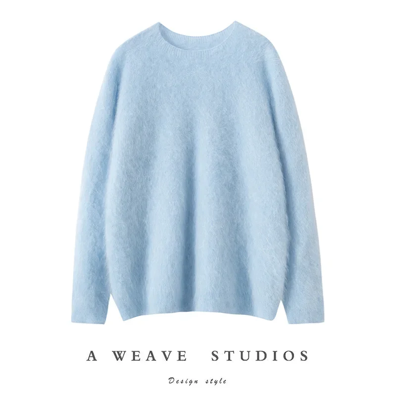 

Women‘s Soft Cashmere Pullover, Loose O-Neck Winter Sweater, Warm 100% Goat Cashmere Knit Top, High Quality Fashion Casual Wear