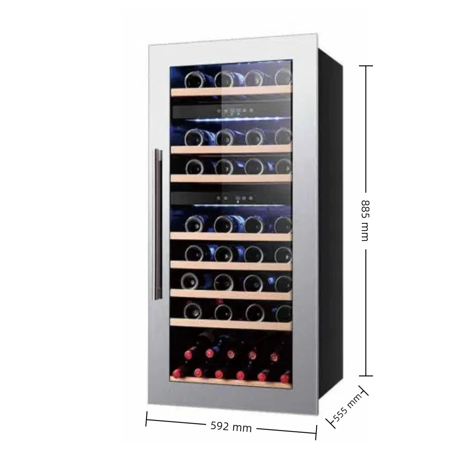 

NE-422 Three-Zone Temperature Control standing/Built-in Stainless Steel Wine Beverage Refrigerator Electric Use