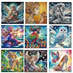 Tiger Angel owl Lion 5D Partial Diamond Painting Kit - Special Shaped Crystal Art, Frameless Mosaic Sparkling Craft Home Decor