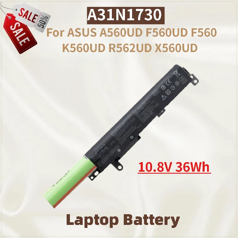 

Laptop Battery 10.8V 36Wh A31N1730 For ASUS K560UD R562UD A560UD F560UD F560 X560UD Replacement Battery Brand New High Quality