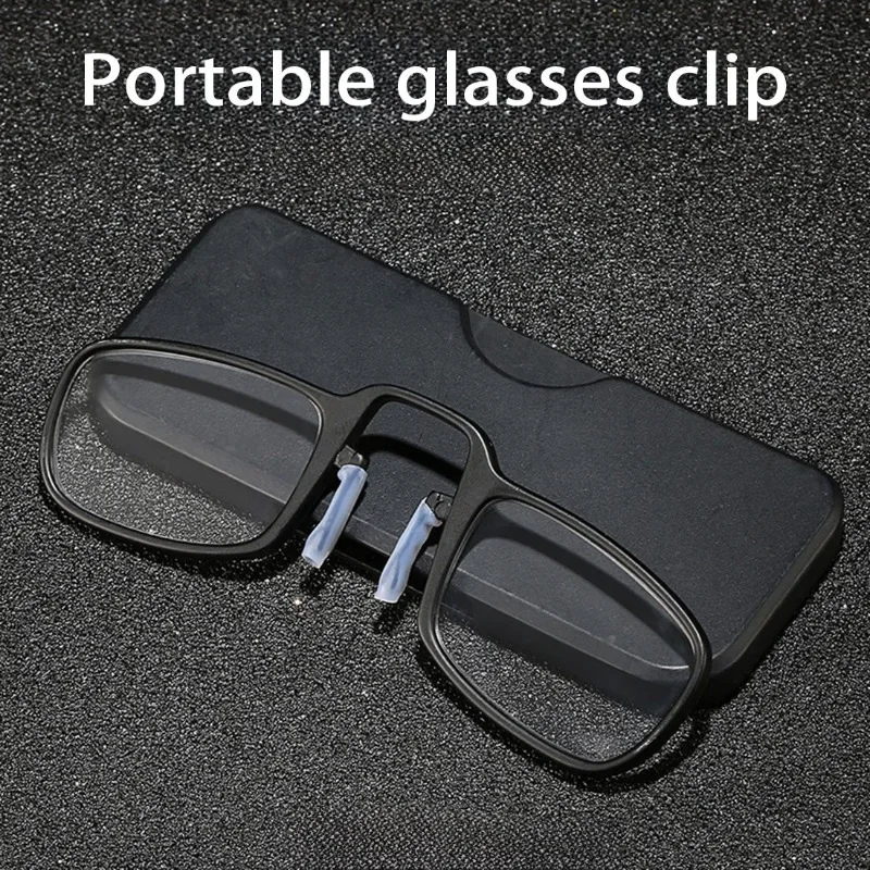 

2023 Reading Glasses Nose Clip on Presbyopic Glasses Eyewear Portable Mini Elderly Presbyopic Glasses with Case1.0-2.5