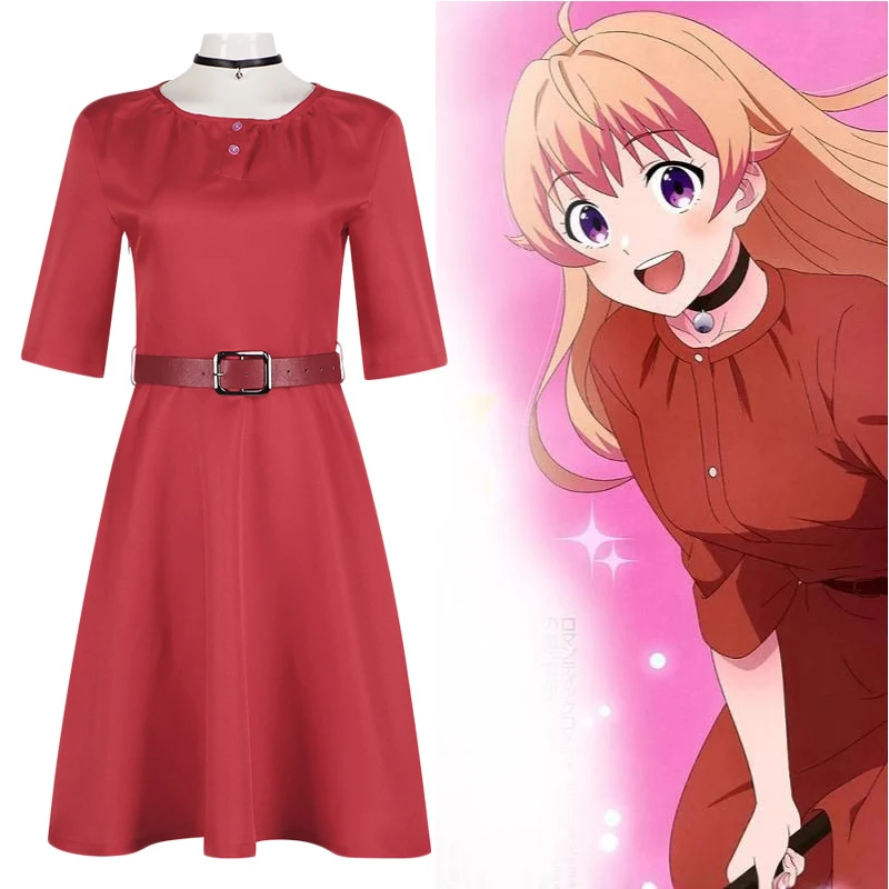 Вакацуки Нико Косплей Аниме WITCH WATCH Костюм Парик Летнее женское красное платье с коротким рукавом Полные комплекты Одежда для праздничной вечеринки Вакацуки Нико Косплей Аниме WITCH WATCH Костюм Парик Летнее женское красное платье с коротким рукавом Полные комплекты Одежда для праздничной вечеринки