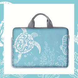 1-piece set, turtle patterned laptop bag, briefcase, suitable for 14 inch laptops, fixed laptop bag