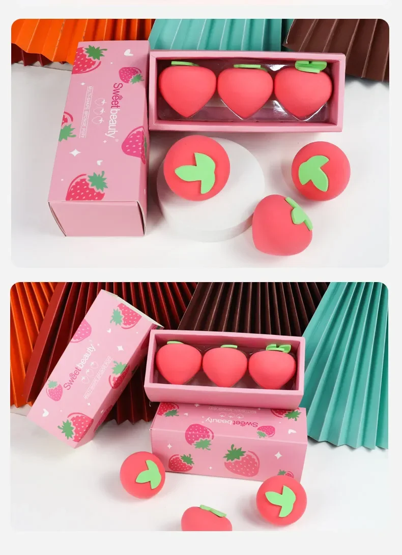 6PCS/Bottles Ultra Soft Canned Sponge Powder Puff Dry and Wet Dual Use Box Makeup Egg Delicate Do Not Eat Powder